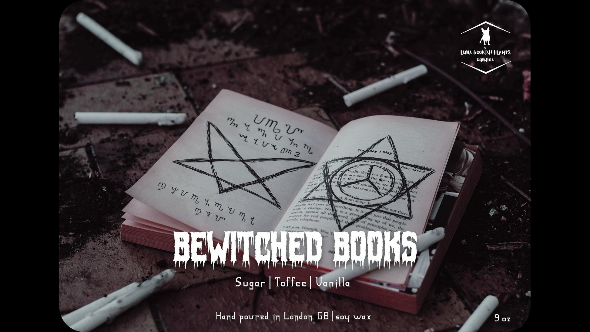 Bewitched Books | Halloween Candles | Spooky Season | Halloween Decoration | Bookish Candles | Vegan Fragrance Oil - 100 % Soy Wax