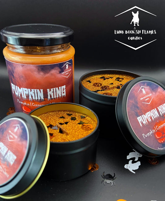 Pumpkin King | Halloween Candles | Spooky Season | Halloween Decoration | Bookish Candles | Vegan Fragrance Oil - 100 % Soy Wax