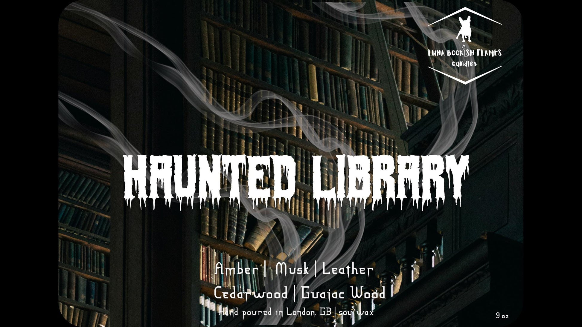 Haunted Library | Halloween Candles | Spooky Season | Halloween Decoration | Bookish Candles | Vegan Fragrance Oil - 100 % Soy Wax