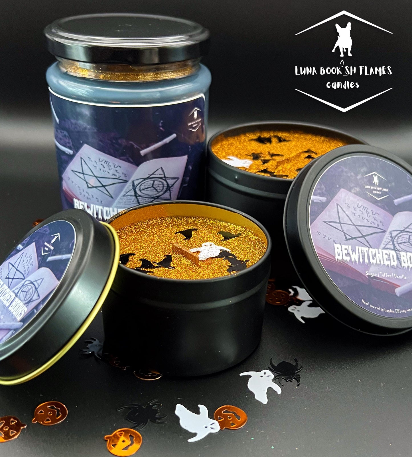 Bewitched Books | Halloween Candles | Spooky Season | Halloween Decoration | Bookish Candles | Vegan Fragrance Oil - 100 % Soy Wax